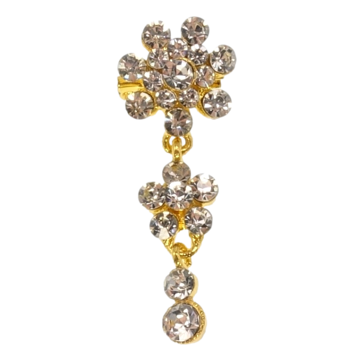 Брошка Кристальні квіточки підвіски зі страз фото №6