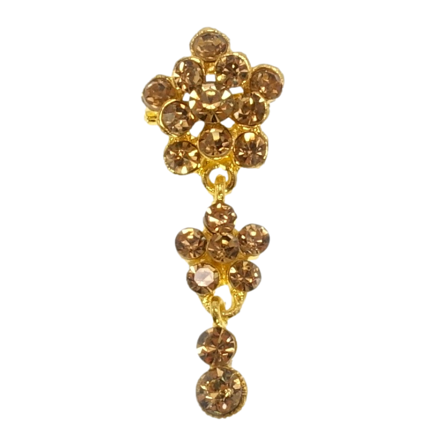Брошка Кристальні квіточки підвіски з коричневих страз фото №1