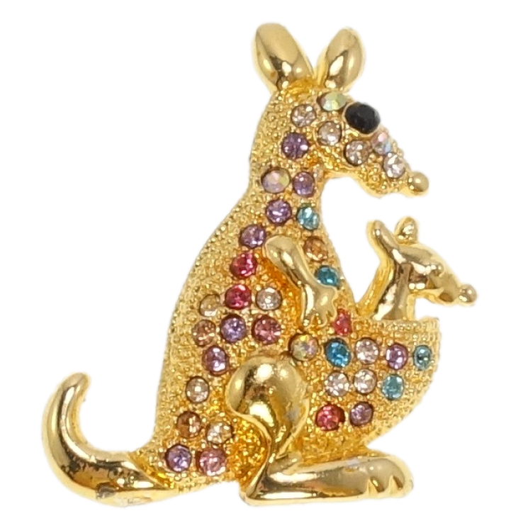 Брошка Кенгуру з кольоровими стразами в асортименті фото №7