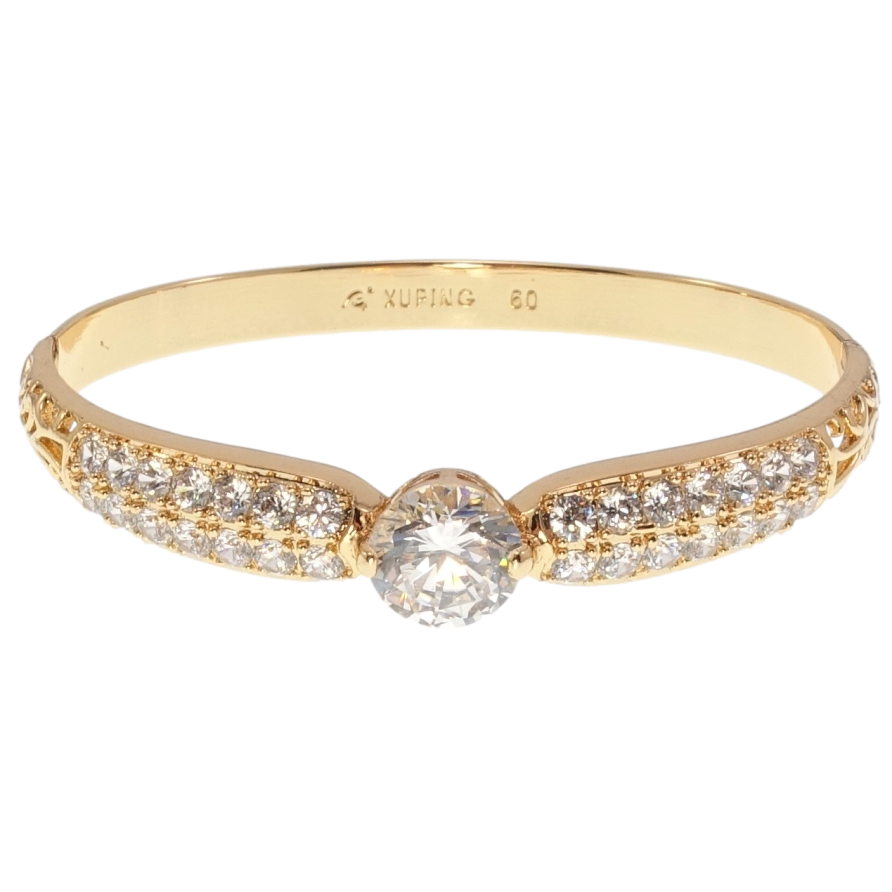 Браслет Xuping Позолота 18K Кристальна витонченість ø 6см фото №1