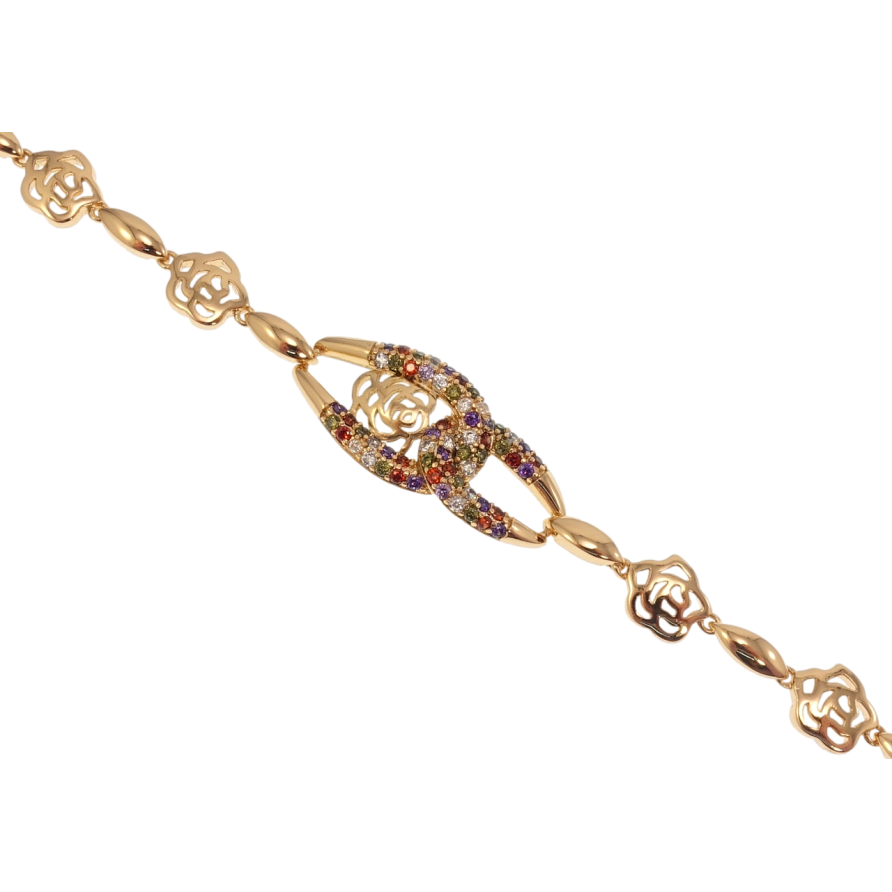 Браслет Xuping Позолота 18K Роза з петельками з кольоровим цирконієм довжина з дод. замком 17,19см х 4-13мм фото №1