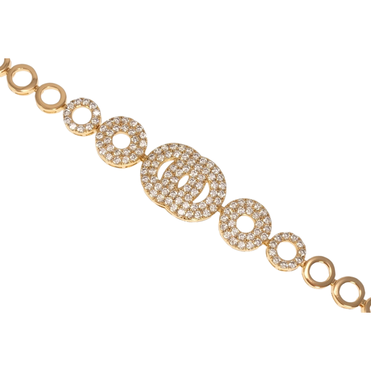 Браслет Xuping Позолота 18K Колечки с цирконием длина с доп.замком 17.5,19.5см х 7-15мм фото №19