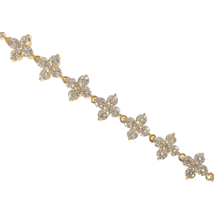 Браслет Xuping Позолота 18K Кристальные цветочки длина с доп.замком 17,19см х 9мм фото №11