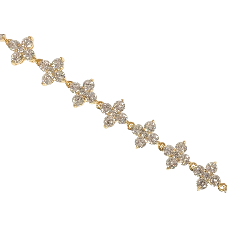 Браслет Xuping Позолота 18K Кристальні квіточки довжина з дод. замком 17,19см х 9мм фото №1