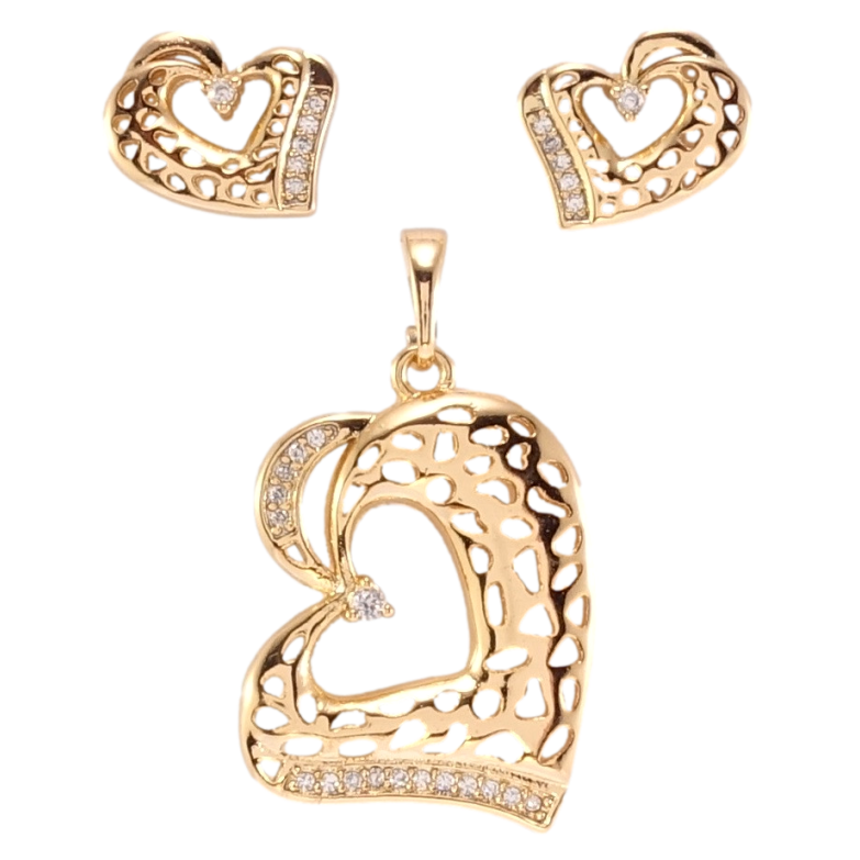 Набор Xuping Позолота 18K Серьги Кулон Декоративные сердечки фото №1