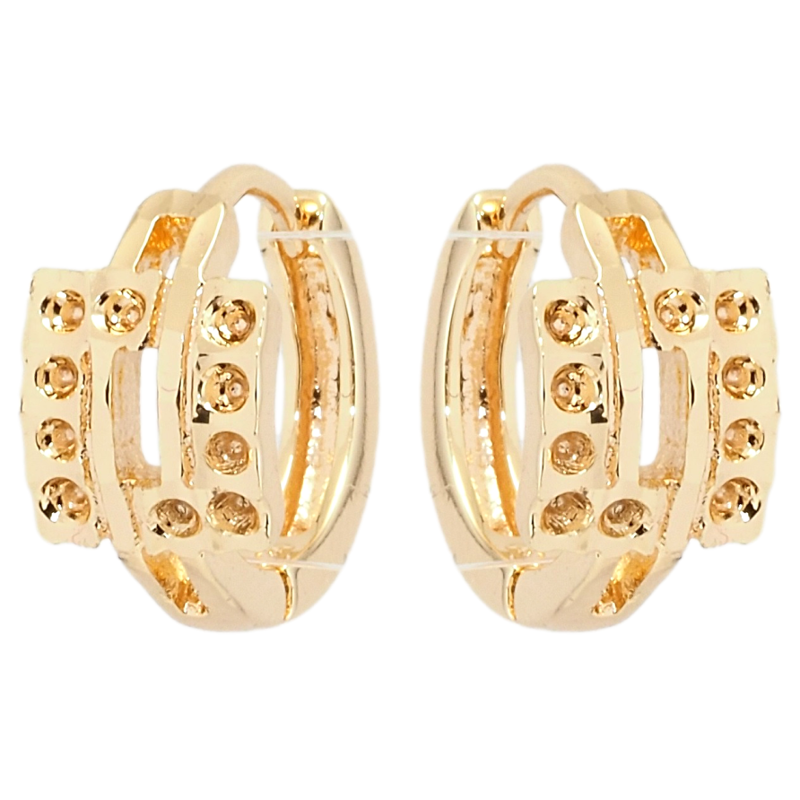 Сережки Xuping M&L Колір 18K колечка Квадрати з декоративним візерунком фото №1