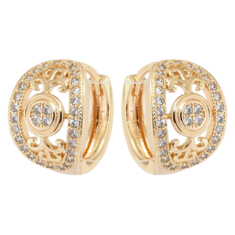 Серьги Xuping M&L Цвет 18K колечки Барокко фото №1 Серьги Xuping M&L Цвет 18K колечки Барокко фото №1