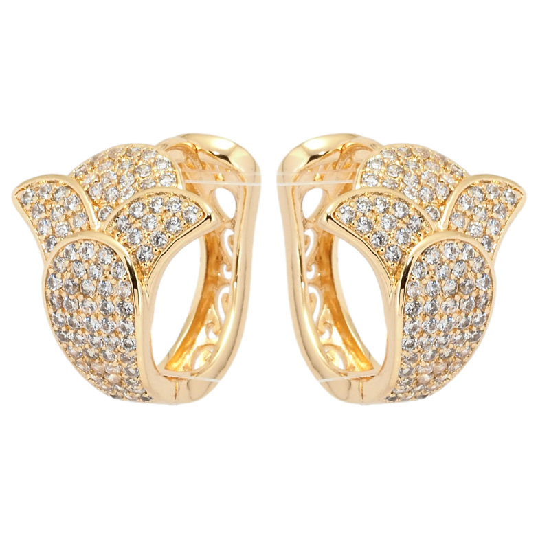 Серьги Xuping M&L Цвет 18K колечки Изящные цветочки с инкрустацией цирконием фото №1