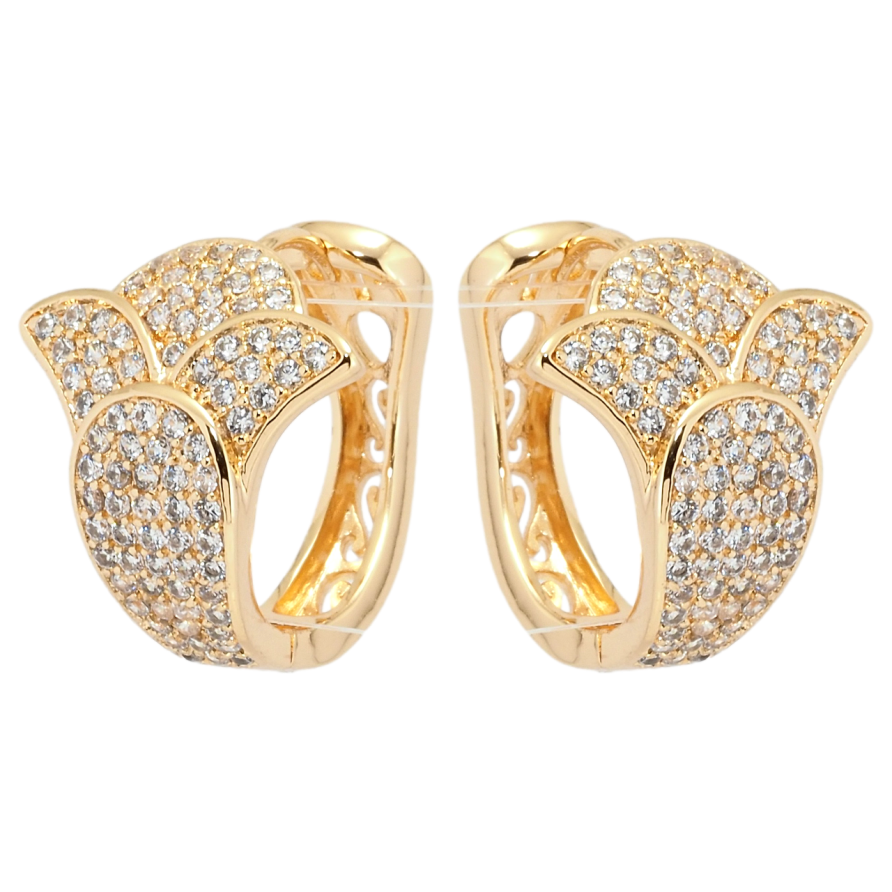 Сережки Xuping M&L Колір 18K колечка Витончені квіточки з інкрустацією цирконієм фото №1