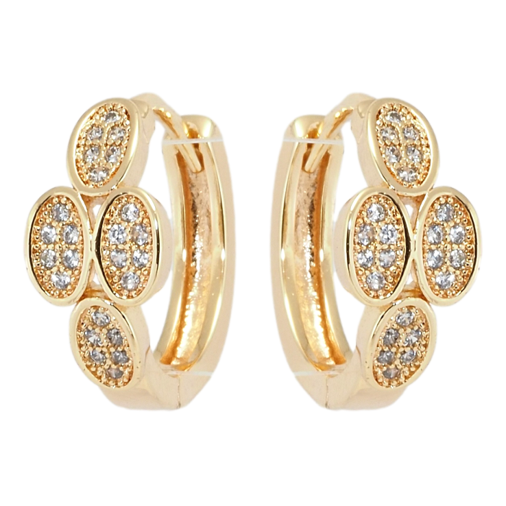 Сережки Xuping M&L Колір 18K колечка Чотири овали фото №16 Сережки Xuping M&L Колір 18K колечка Чотири овали фото №16