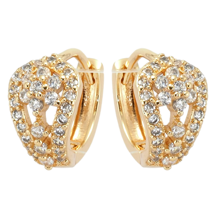 Сережки Xuping M&L Колір 18K колечка Квіткова іскристість фото №3