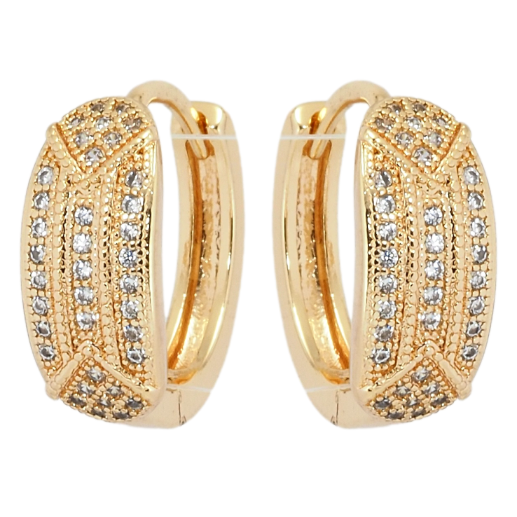 Сережки Xuping M&L Колір 18K колечка Етнічний орнамент цирконієм фото №4