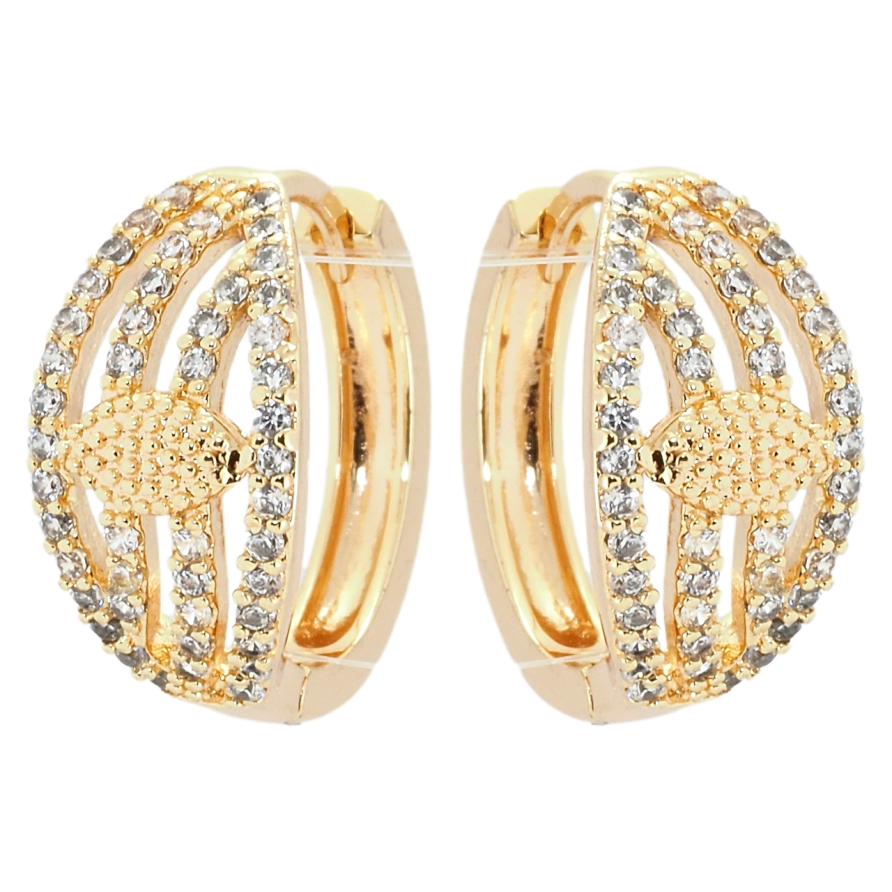 Сережки Xuping M&L Колір 18K колечка Витончені овали фото №1 Сережки Xuping M&L Колір 18K колечка Витончені овали фото №1