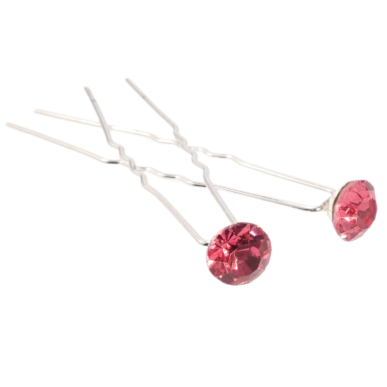 Шпилька для волосся Рожевий кристал на шпильці ø 8мм (ціна за одну штуку) фото №7