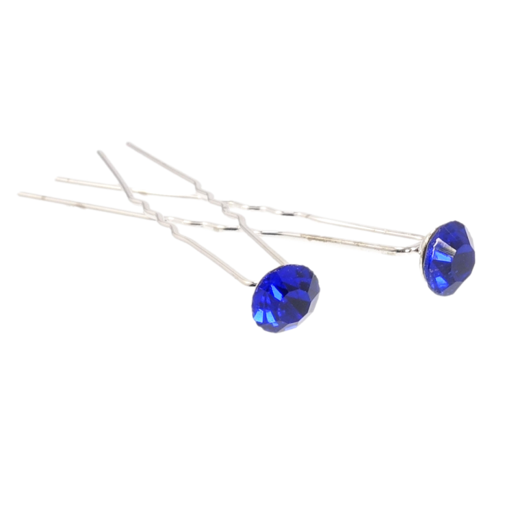 Шпилька для волосся Синій кристал на шпильці ø 8мм (ціна за одну штуку) фото №11