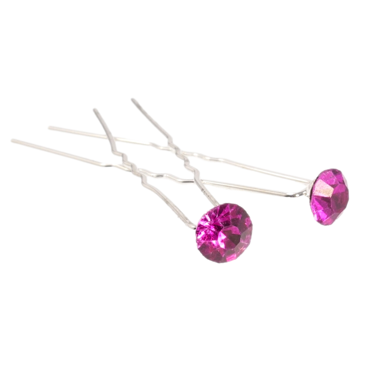 Шпилька для волосся Малиновий кристал на шпильці ø 8мм (ціна за одну штуку) фото №1