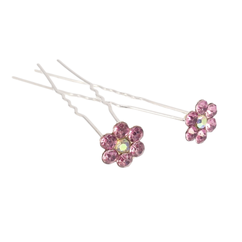 Шпилька для волосся Рожева квіточка зі страз ø 11мм (ціна за одну штуку) фото №1 Шпилька для волосся Рожева квіточка зі страз ø 11мм (ціна за одну штуку) фото №1