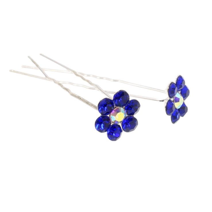 Шпилька для волосся Синя квіточка зі страз ø 14мм (ціна за одну штуку) фото №5 Шпилька для волосся Синя квіточка зі страз ø 14мм (ціна за одну штуку) фото №5