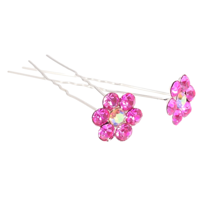 Шпилька для волосся Рожева квіточка зі страз ø 14мм (ціна за одну штуку) фото №19