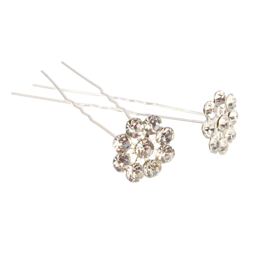 Шпилька для волос Цветочек из страз ø 16мм (цена за одну штуку) фото №1