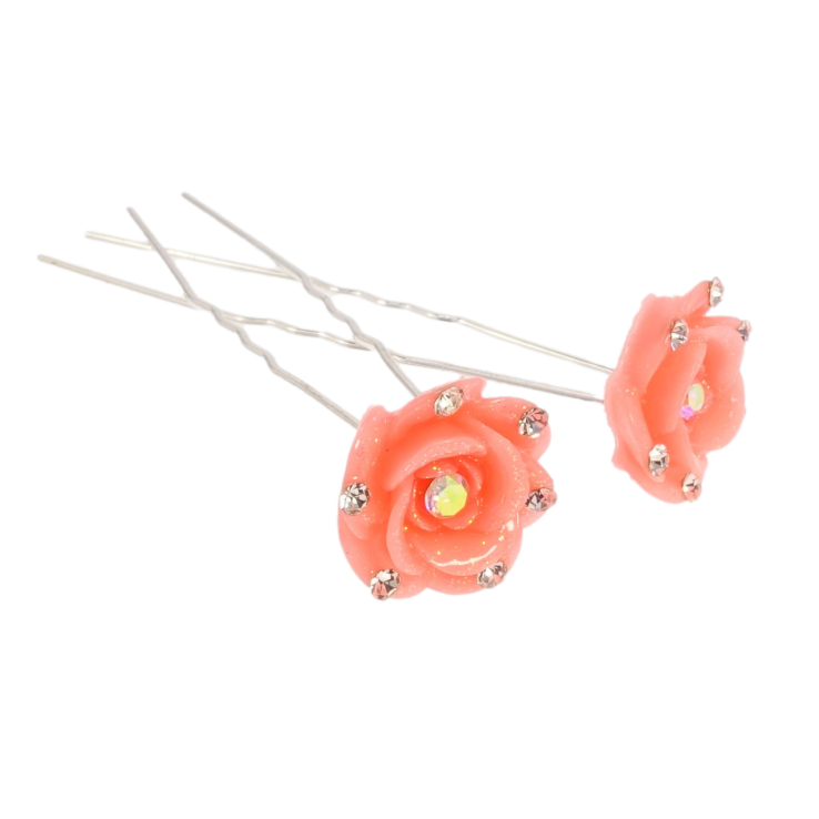 Шпилька для волосся Коралова троянда зі стразами ø 17мм (ціна за одну штуку) фото №12 Шпилька для волосся Коралова троянда зі стразами ø 17мм (ціна за одну штуку) фото №12