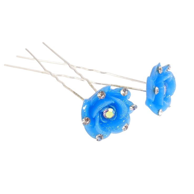 Шпилька для волосся Блакитна троянда зі стразами ø 17мм (ціна за одну штуку) фото №9 Шпилька для волосся Блакитна троянда зі стразами ø 17мм (ціна за одну штуку) фото №9