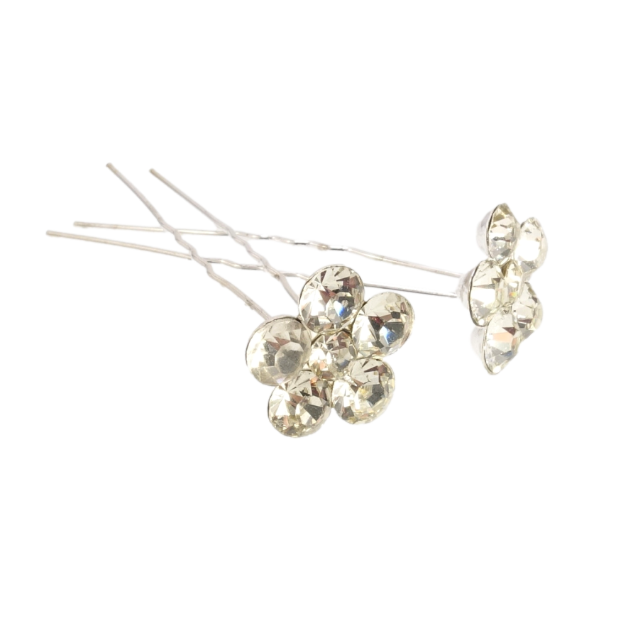 Шпилька для волосся Квітка зі страз ø 20мм (ціна за одну штуку) фото №1 Шпилька для волосся Квітка зі страз ø 20мм (ціна за одну штуку) фото №1