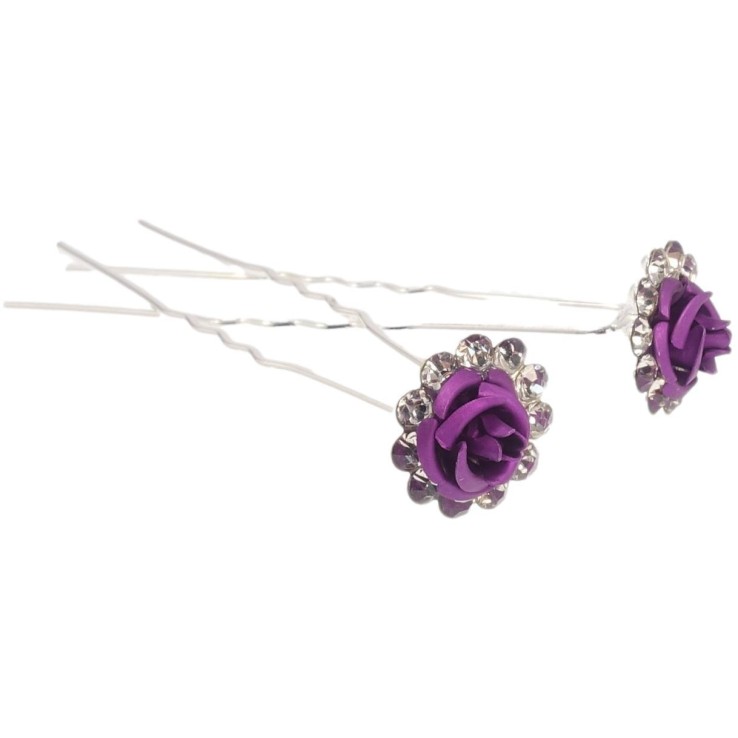 Шпилька для волосся Темно-бузкова троянда в обрамленні страз ø 14мм (ціна за одну штуку) фото №19 Шпилька для волосся Темно-бузкова троянда в обрамленні страз ø 14мм (ціна за одну штуку) фото №19