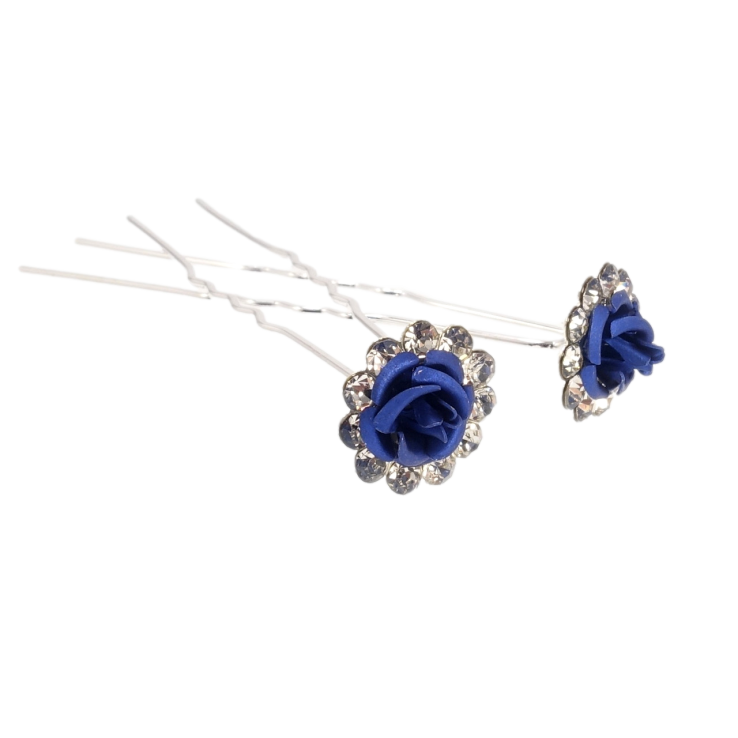 Шпилька для волосся Синя троянда в обрамленні страз ø 14мм (ціна за одну штуку) фото №11 Шпилька для волосся Синя троянда в обрамленні страз ø 14мм (ціна за одну штуку) фото №11