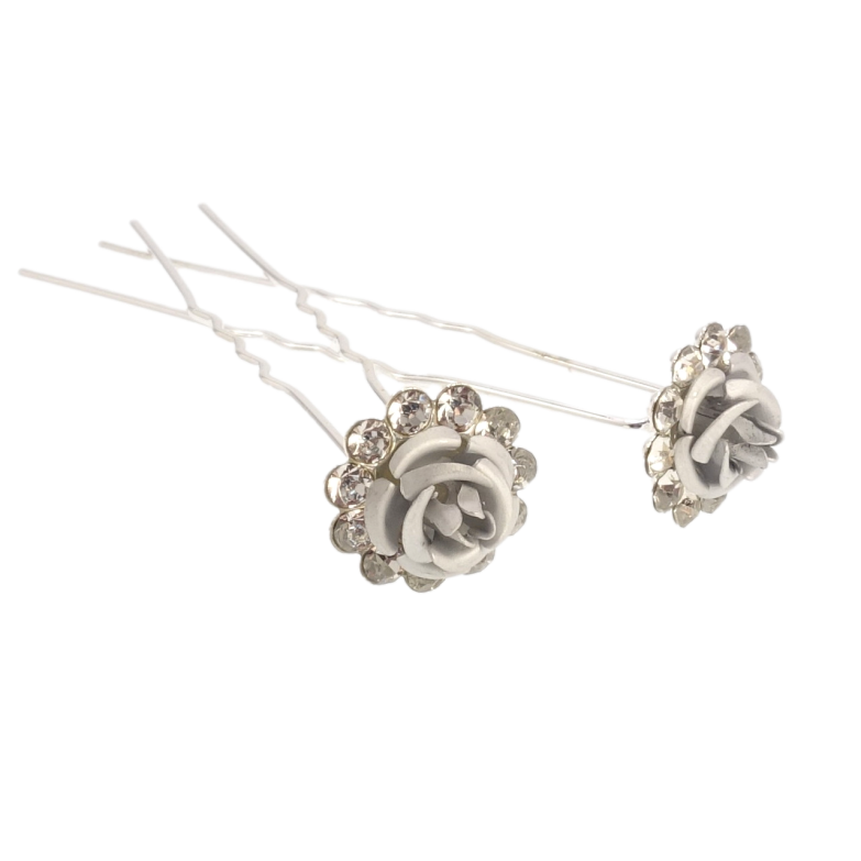 Шпилька для волосся Срібна троянда в обрамленні страз ø 14мм (ціна за одну штуку) фото №10 Шпилька для волосся Срібна троянда в обрамленні страз ø 14мм (ціна за одну штуку) фото №10