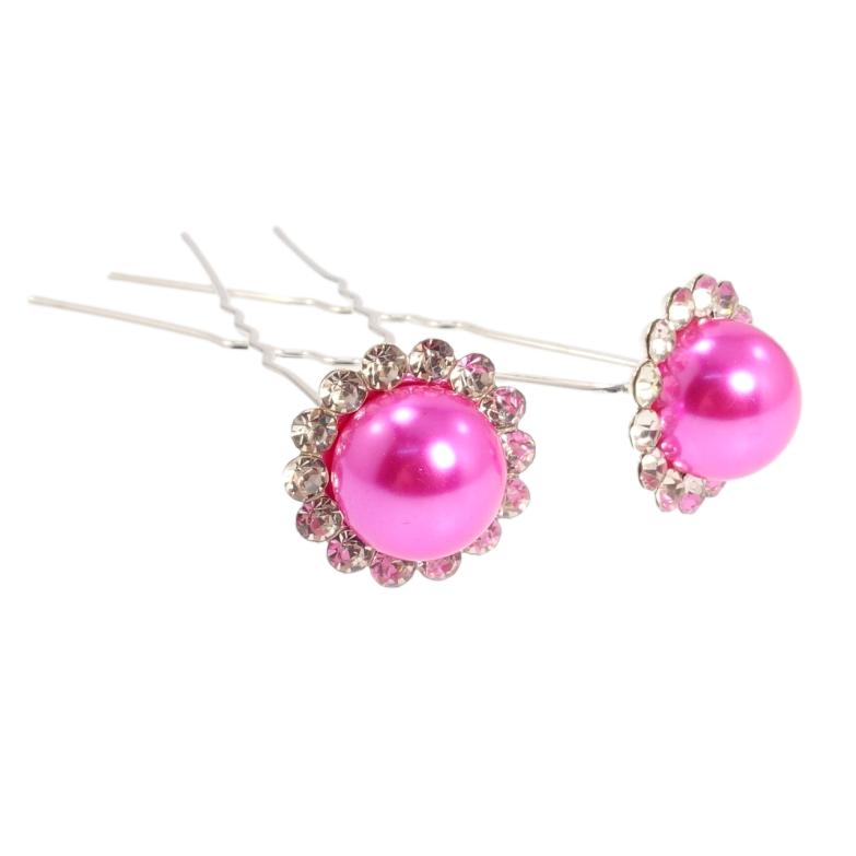 Шпилька для волосся Малинова квітка зі стразами ø 18мм (ціна за одну штуку) фото №1