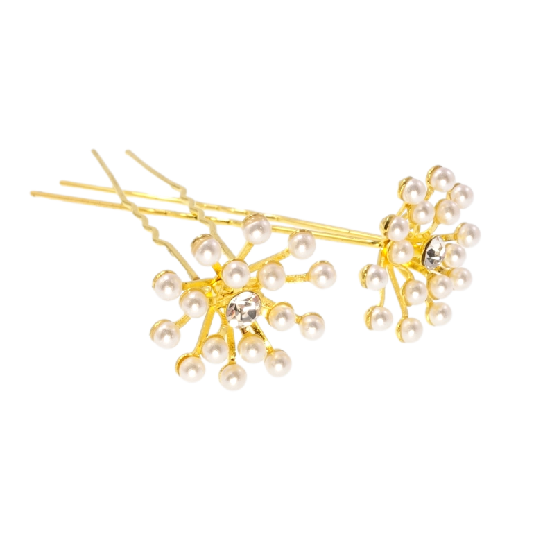 Шпилька для волос Цветок из мелких жемчужин (цена за одну штуку) фото №1