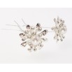 Шпилька для волосся Срібляста квітка зі стразами та перлиною (ціна за одну штуку) фото №2 Шпилька для волосся Срібляста квітка зі стразами та перлиною (ціна за одну штуку) фото №2