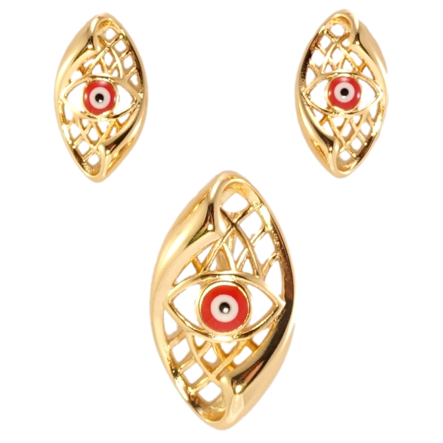 Набор Xuping Позолота 18K Серьги Кулон Оберег Глаз Фатимы фото №1