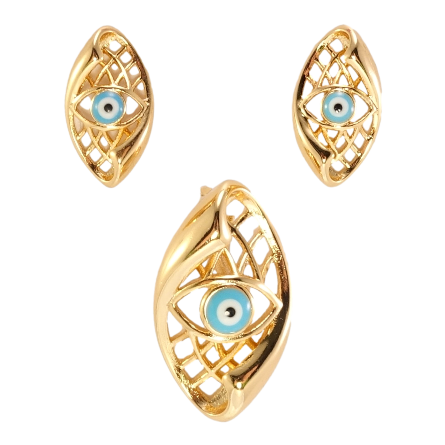 Набор Xuping Позолота 18K Серьги Кулон Оберег Глаз Фатимы фото №1