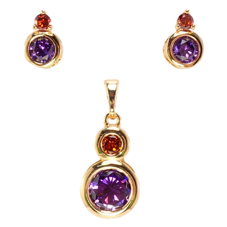 Набор Xuping Позолота 18K Серьги Кулон Два цветных кристалла фото №8 Набор Xuping Позолота 18K Серьги Кулон Два цветных кристалла фото №8