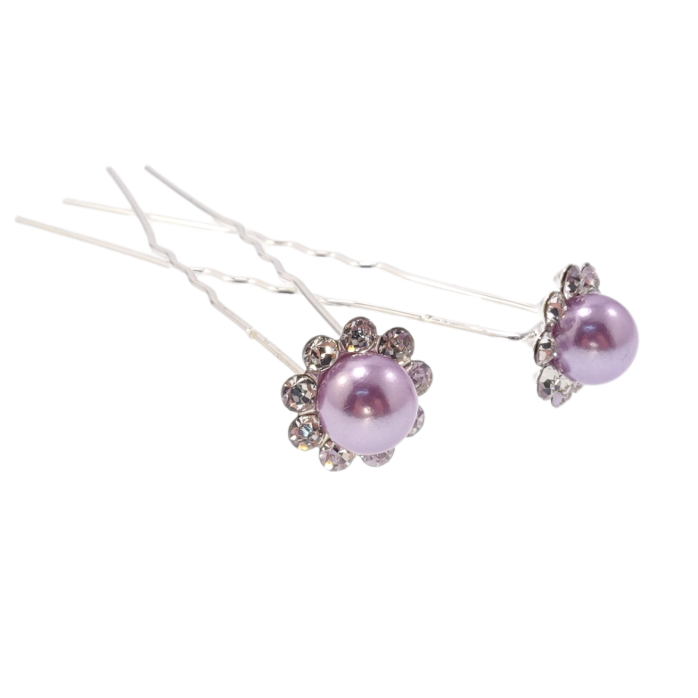 Шпилька для волосся Бузова квітка в обрамленні страз ø 13мм (ціна за одну штуку) фото №2 Шпилька для волосся Бузова квітка в обрамленні страз ø 13мм (ціна за одну штуку) фото №2