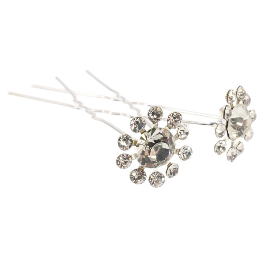 Шпилька для волосся Квітка зі страз ø 20мм (ціна за одну штуку) фото №1