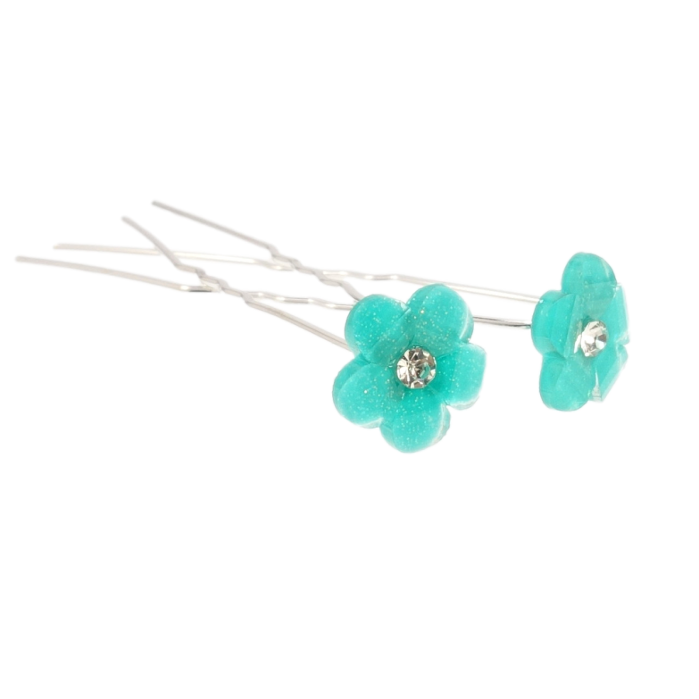 Шпилька для волос Мятный цветок ø 13мм (цена за одну штуку) фото №1