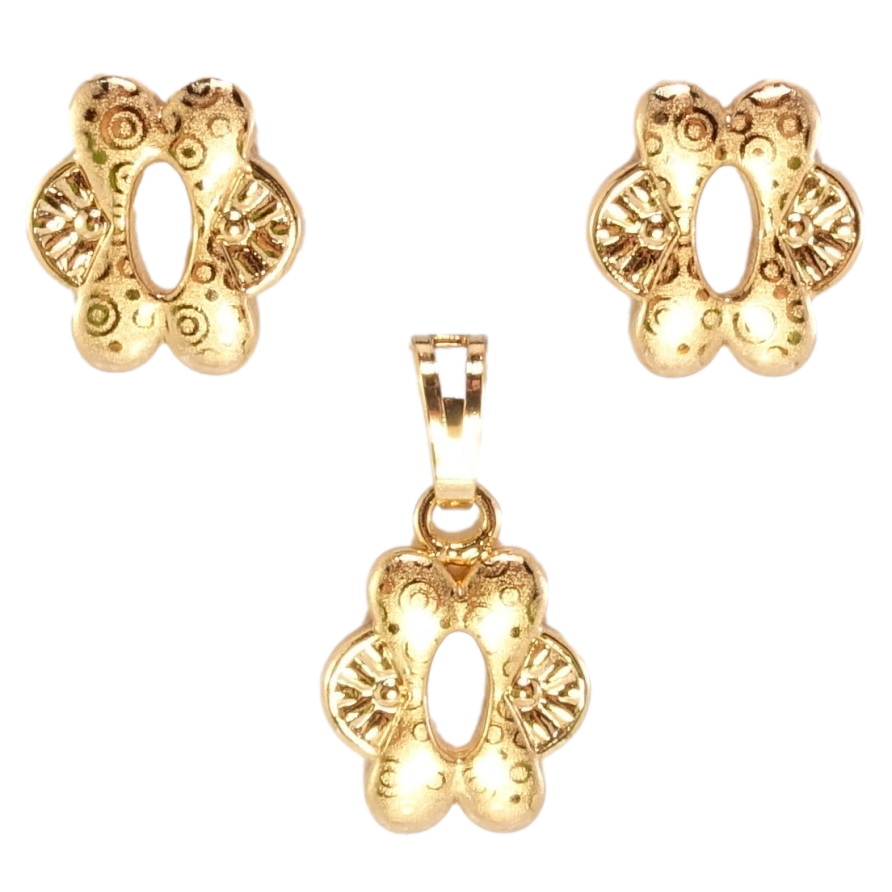 Набор Xuping Позолота 18K Серьги Кулон Декоративные цветочки с напылением фото №1