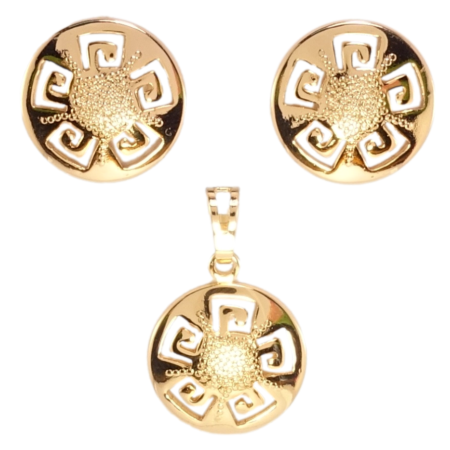 Набор Xuping Позолота 18K Серьги Кулон Декоративные цветочки ø 15мм фото №1