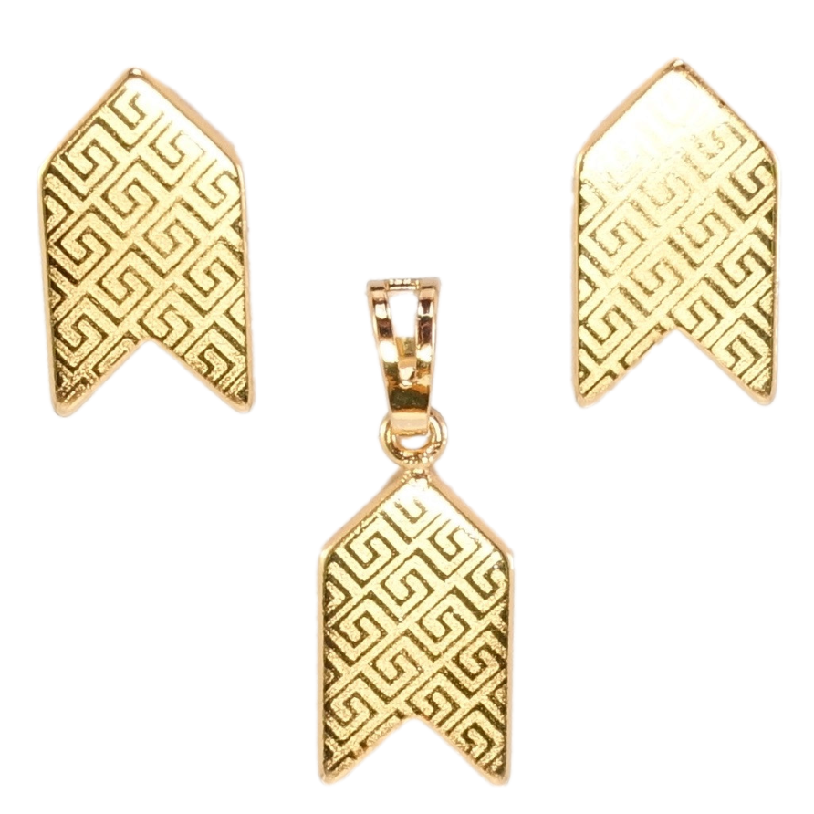 Набор Xuping Позолота 18K Серьги Кулон Стрелки с меандровым узором напылением фото №1