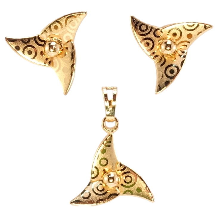 Набор Xuping Позолота 18K Серьги Кулон Ветряки с узором напылением фото №4