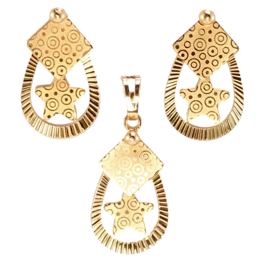 Набір Xuping Позолота 18K Сережки Кулон Декоративні з візерунком напиленням фото №1