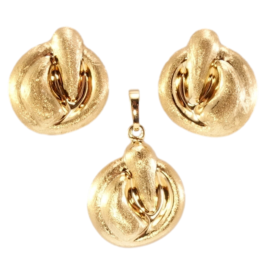 Набор Xuping Позолота 18K Серьги Кулон Фигурные с шагренью фото №1