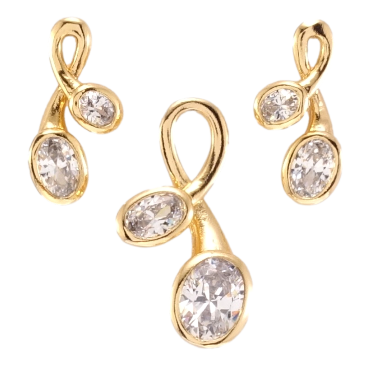 Набор Xuping Позолота 18K Серьги Кулон Декоративные петельки с цирконием фото №7 Набор Xuping Позолота 18K Серьги Кулон Декоративные петельки с цирконием фото №7