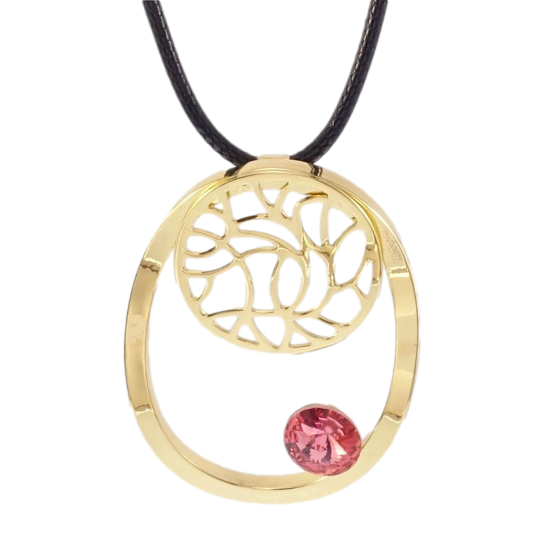 Підвіска на шнурку Xuping Позолота 14K Декоративне Каблучка з рожевим кристалом довжина 43-49см х 3мм фото №1 Підвіска на шнурку Xuping Позолота 14K Декоративне Каблучка з рожевим кристалом довжина 43-49см х 3мм фото №1