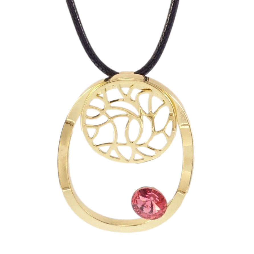 Підвіска на шнурку Xuping Позолота 14K Декоративне Каблучка з рожевим кристалом довжина 43-49см х 3мм фото №1 Підвіска на шнурку Xuping Позолота 14K Декоративне Каблучка з рожевим кристалом довжина 43-49см х 3мм фото №1