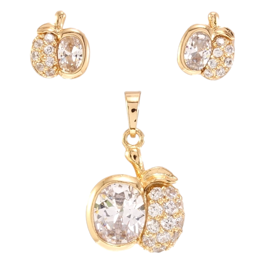 Набор Xuping Позолота 18K Серьги Кулон Яблочко с цирконием фото №1