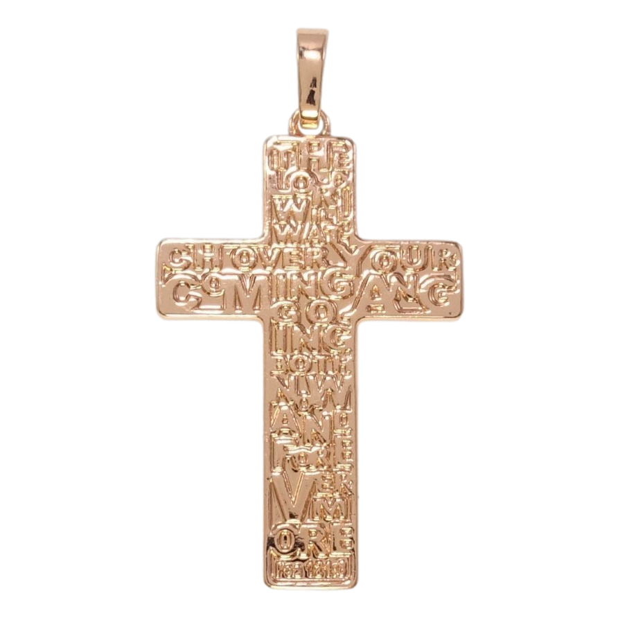 Кулон Xuping Позолота РО Декоративный Крест с молитвенными надписями фото №1